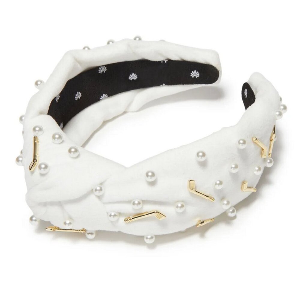 Lele Sadoughi White Golf Knotted Heeadband NWT